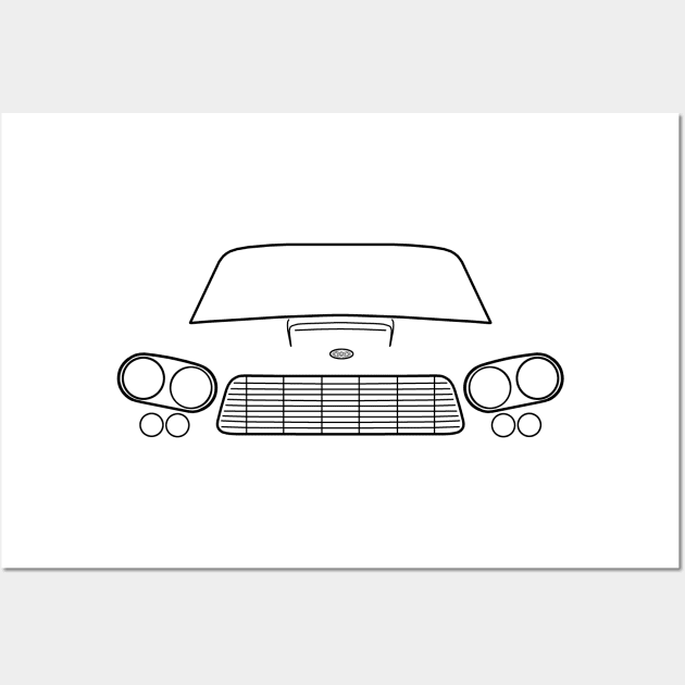 Gordon Keeble 1960s classic British car black outline graphic Wall Art by soitwouldseem